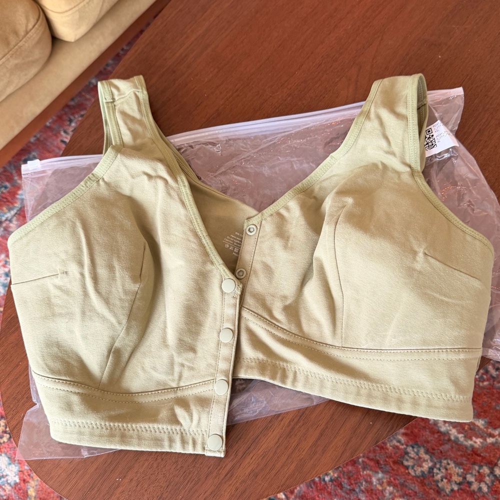 NEW 4XL Olive Green Button Front Cotton Bra